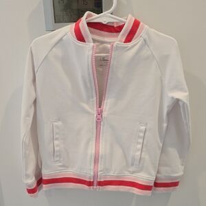 Classic Prep White Jacket with Pink Trim